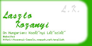 laszlo kozanyi business card